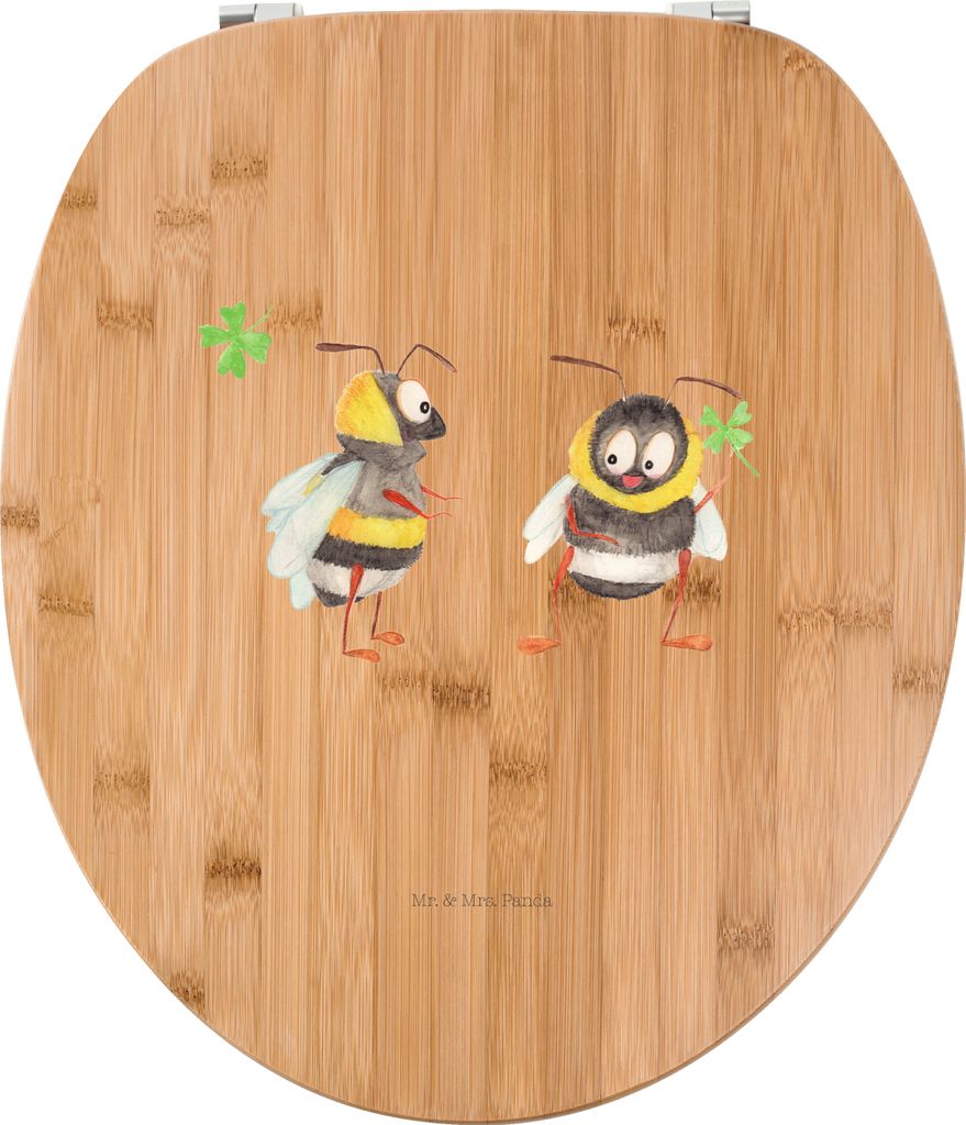 Mr. & Mrs. Panda klo deckel Hummeln Kleeblatt - Transparent - Geschenk, WC-Sitz, glücklich sein, Spruch Fröhlich, Biene, wc sitz motiv, Brille, G...