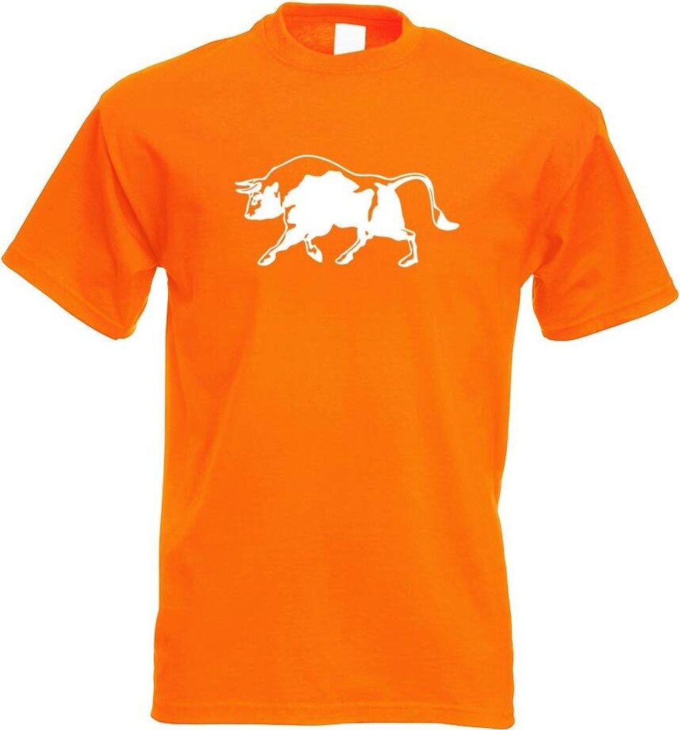 Kiwistar - T-Shirt - orange - Stier Motiv 1 - Bulle - Hausrind Herren Funshirt Bedruckt Design Sprüche Spruch Motive - mit Motiv Bedruckt - Funshi...