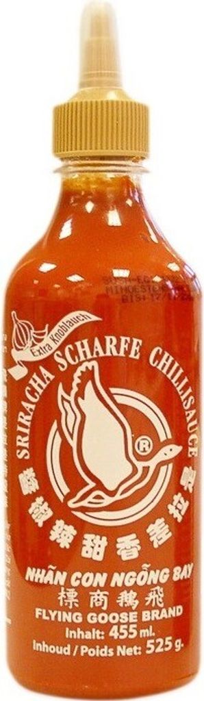 FLYING GOOSE Sriracha 455ml | scharfe Chili Sauce mit extra KNOBLAUCH | Extra Garlic