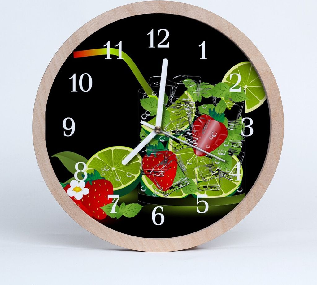 Holzuhr 30fi cm wanduhr - Lime Strawberry Küche