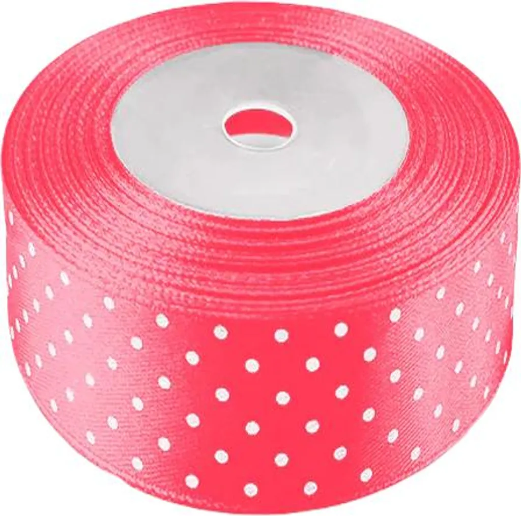 Nastro Raso Rosa a Pois per Battesimo e Nascita | 38mm x 22m Dolcezza