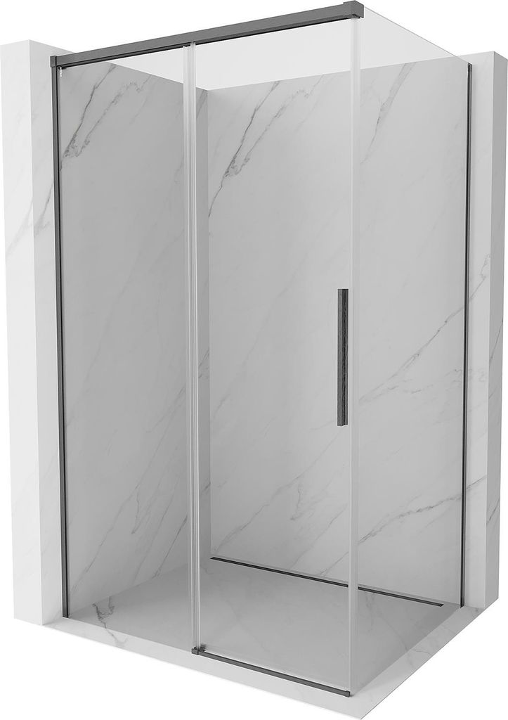 Mexen Rox Duschkabine Schiebetür 115 x 70 cm, transparent, gebürstetes Gun Gray - 8C2-115-070-66-00