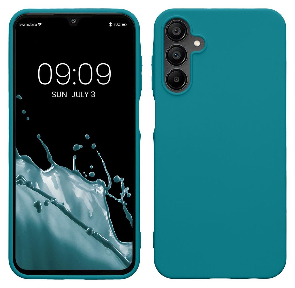 kwmobile Handyhülle für Samsung Galaxy A15 5G Hülle - TPU Case - Kabelloses Laden - Schutzhülle Cover in Petrol matt
