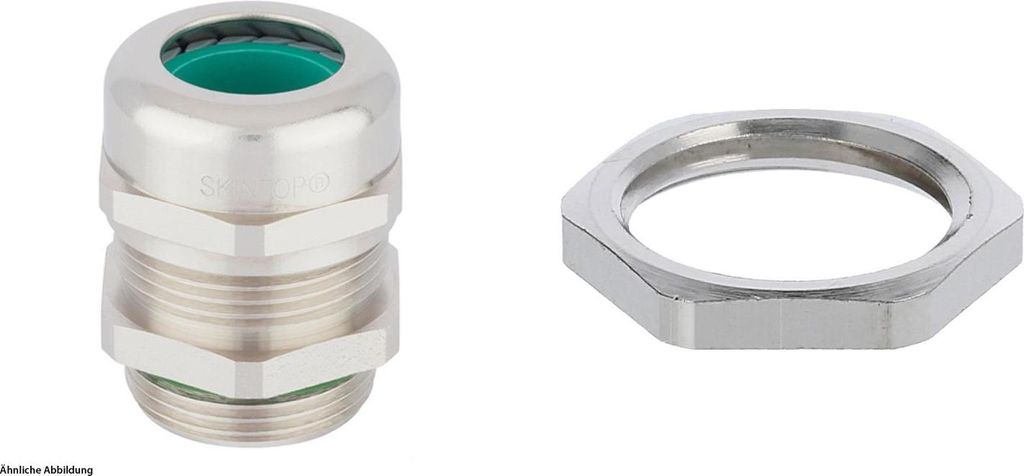 LAPP Verschraubung halogenfrei mit Gegenmutter M16x1,5 Messing (CuZn) vernickelt Gewindelänge 7,0mm - 1 Stück