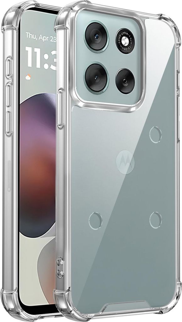 Transparent Hülle für Motorola Moto G56, Hybrid Klar Rückseite TPU Bumper Stoßfeste Handyhülle