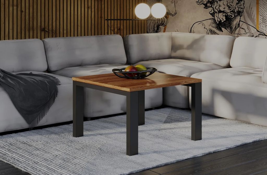 Endo-Möbel Couchtisch Garold 80x80x55 cm Wohnzimmertisch Beistelltisch (Stirling Eiche)