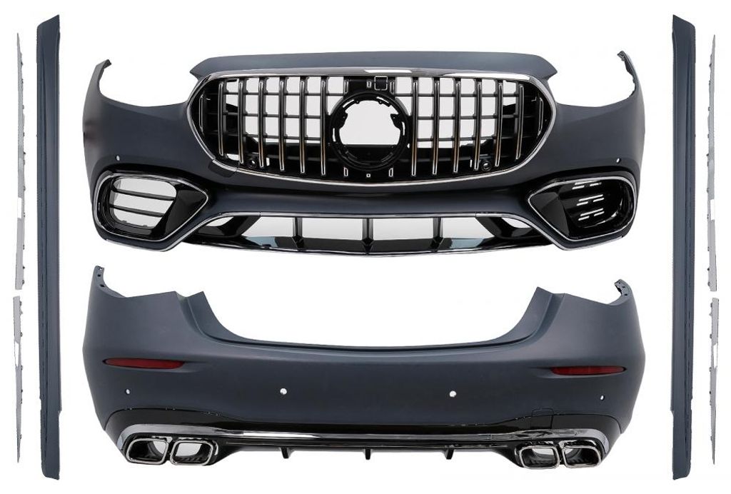Bodykit für Mercedes S-Klasse W223 2020+ S63 Design Stoßstange Endrohre Kühlergrill.