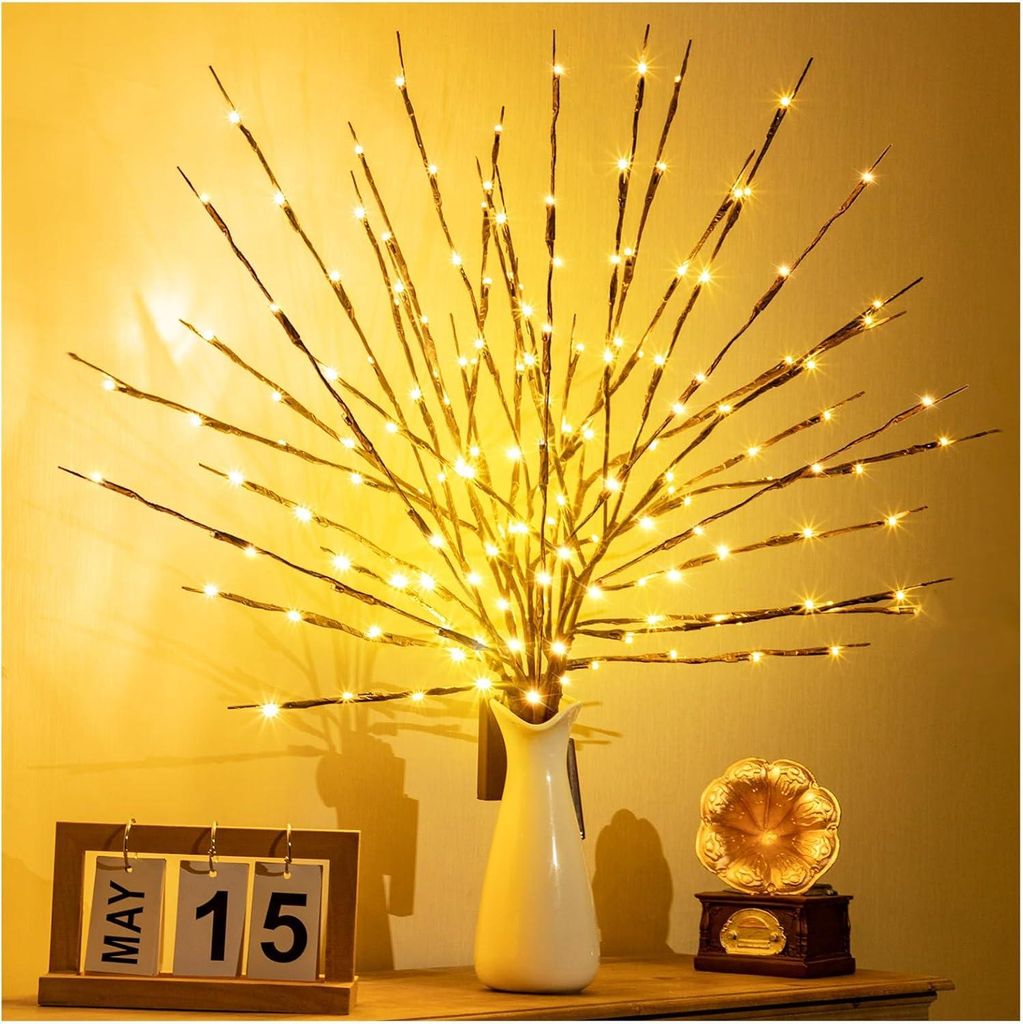 3er-Set 60 LEDs Lichterbaum-Zweige, Lichterzweige Warmweiß, Produktbild 