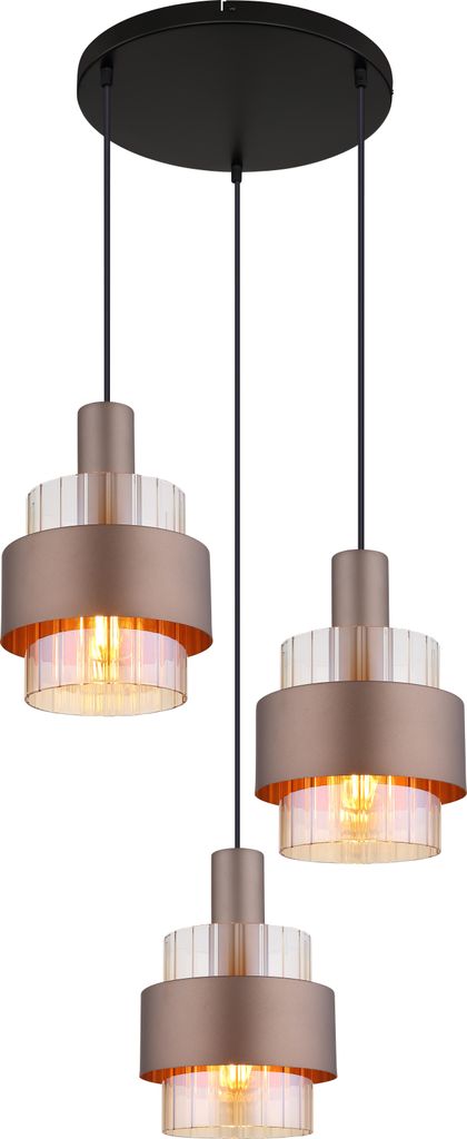 Globo Lighting Hängeleuchte Metall schwarz matt, 3x E27