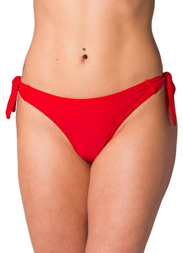 Aquarti Damen Tanga Bikinihose Seitlich Gebunden Brazilian, Farbe: Rot, Größe: 42