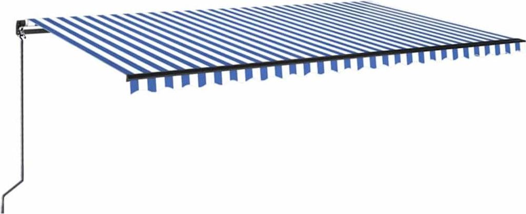 vidaXL Markise Manuell Einziehbar 500x350 cm Blau und Weiß