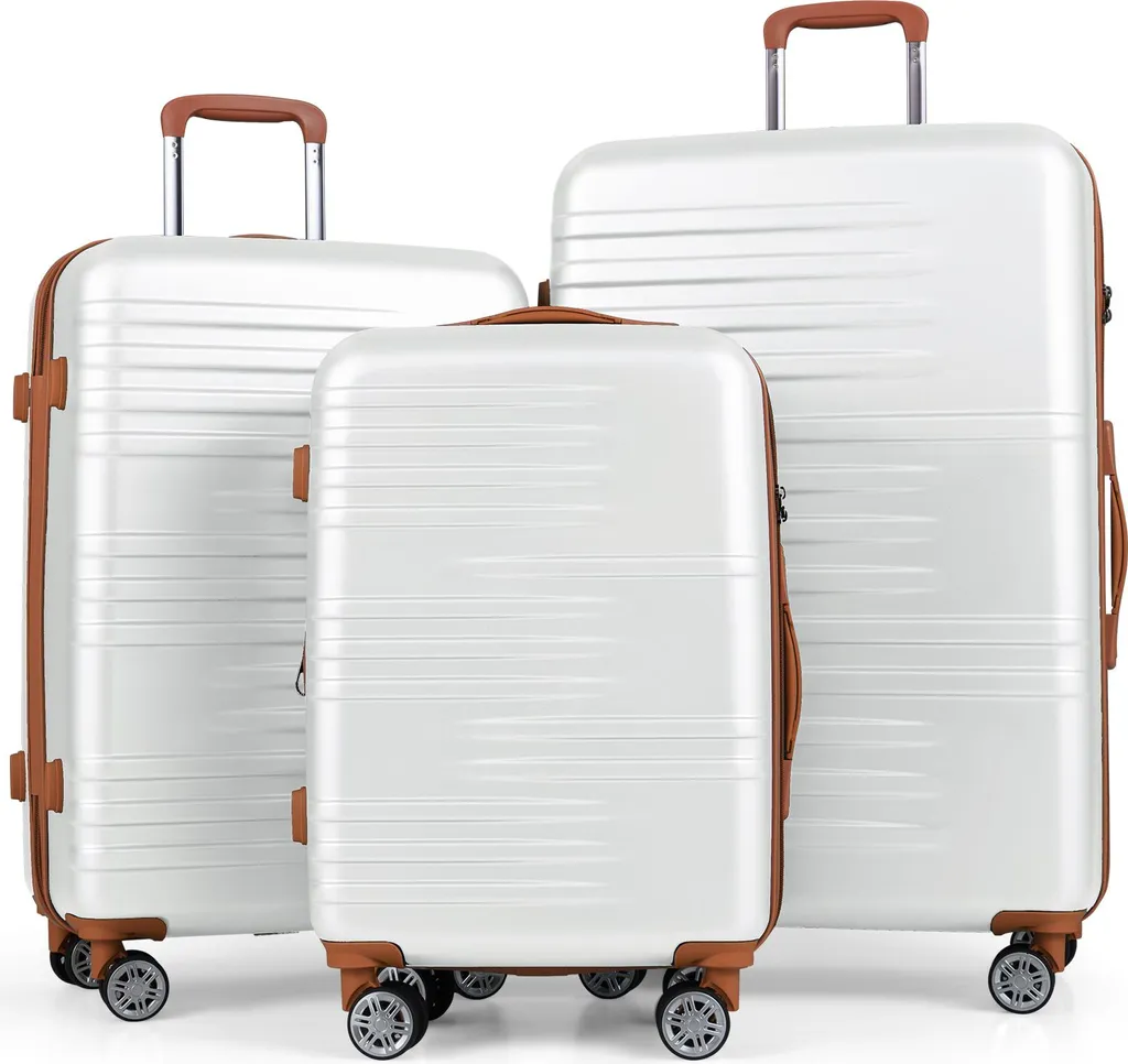 Set de bagages rigides extensibles avec 4 roues et serrure de sécurité