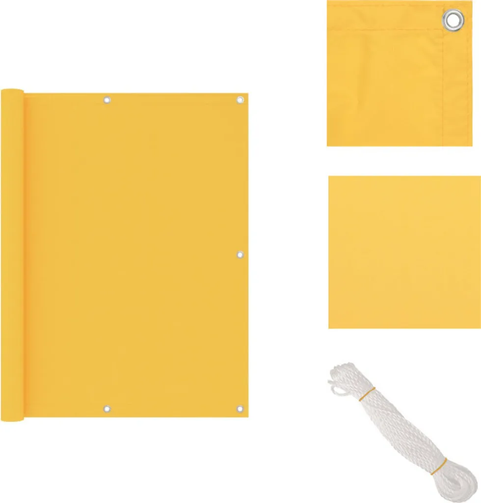 vidaXL Schermo privacy per balconi giallo 120x400 cm Tessuto Oxford - Ombrelloni e tende da sole