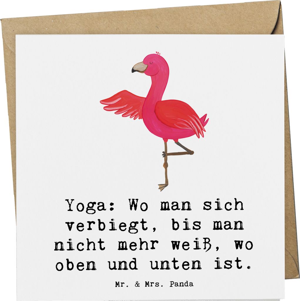 Mr. & Mrs. Panda Glückwunschkarte Yoga Balance - Weiß - Geschenk, Teamsport, Sportart, Sportler Geschenke, Selbsterkenntnis, Klappkarte, Körper ...