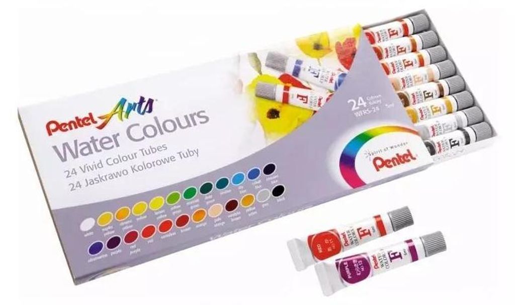 Aquarellfarben in Tuben 24 Farben PENTEL
