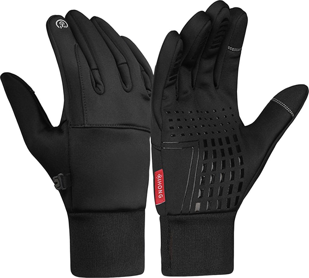 1 Paar Winter-Fahrradhandschuhe, winddicht, wasserdicht, Touchscreen, rutschfest, thermisch, für kaltes Wetter, Herren und Damen, Vollfinger-Motor...