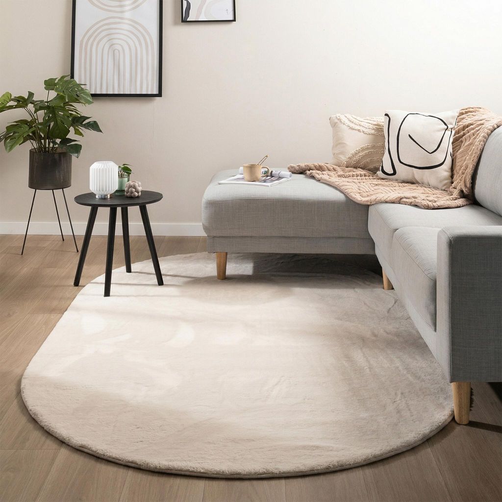 Volero - Tapis ovale à poils courts – Cozy Crème - Image du produit 