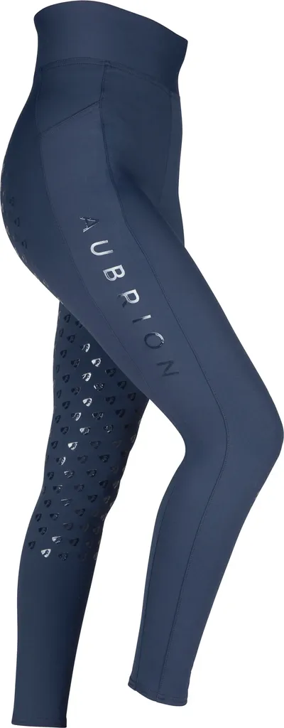 Leggings d'équitation femme bleu marine Aubrion Eltar ER2155 souples XXS