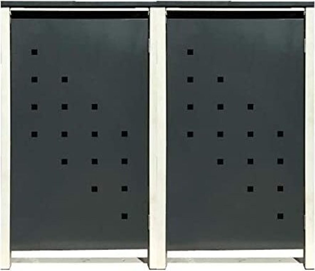 2 Tailor Mülltonnenboxen Basic für 240 Liter Tonne /Stanzung 3 /Anthrazit / Grau