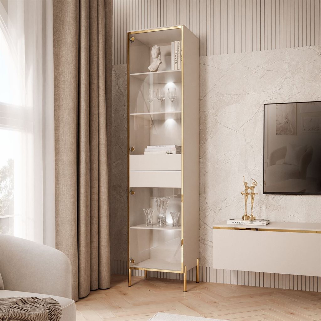 Vitrine AURORA KASZMIR mit LED-Beleuchtung mit gerade Beine Produktbild 