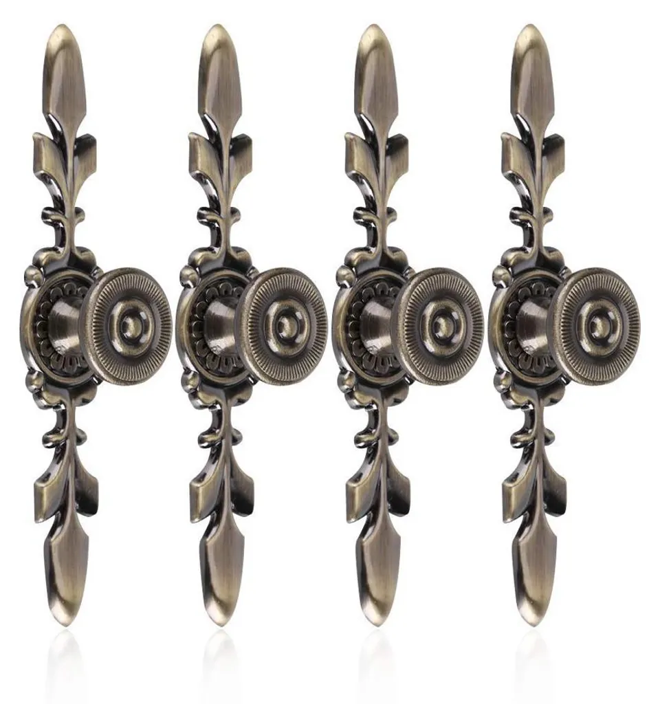 Boutons de porte style ancien en bronze vert, pack de 4 poignées
