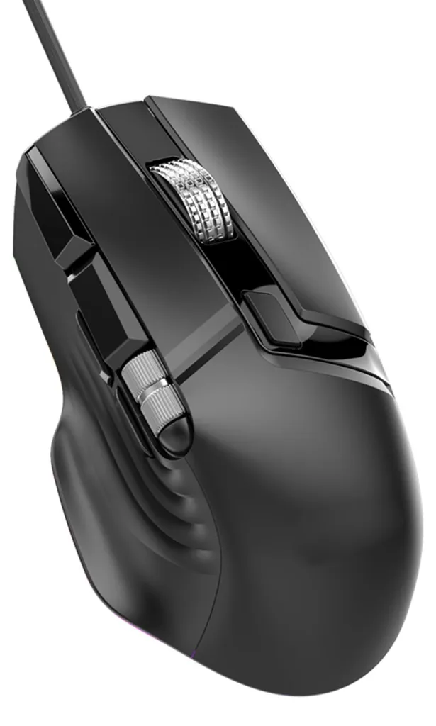Souris de jeu filaire RGB programmable 12400 DPI avec double molette