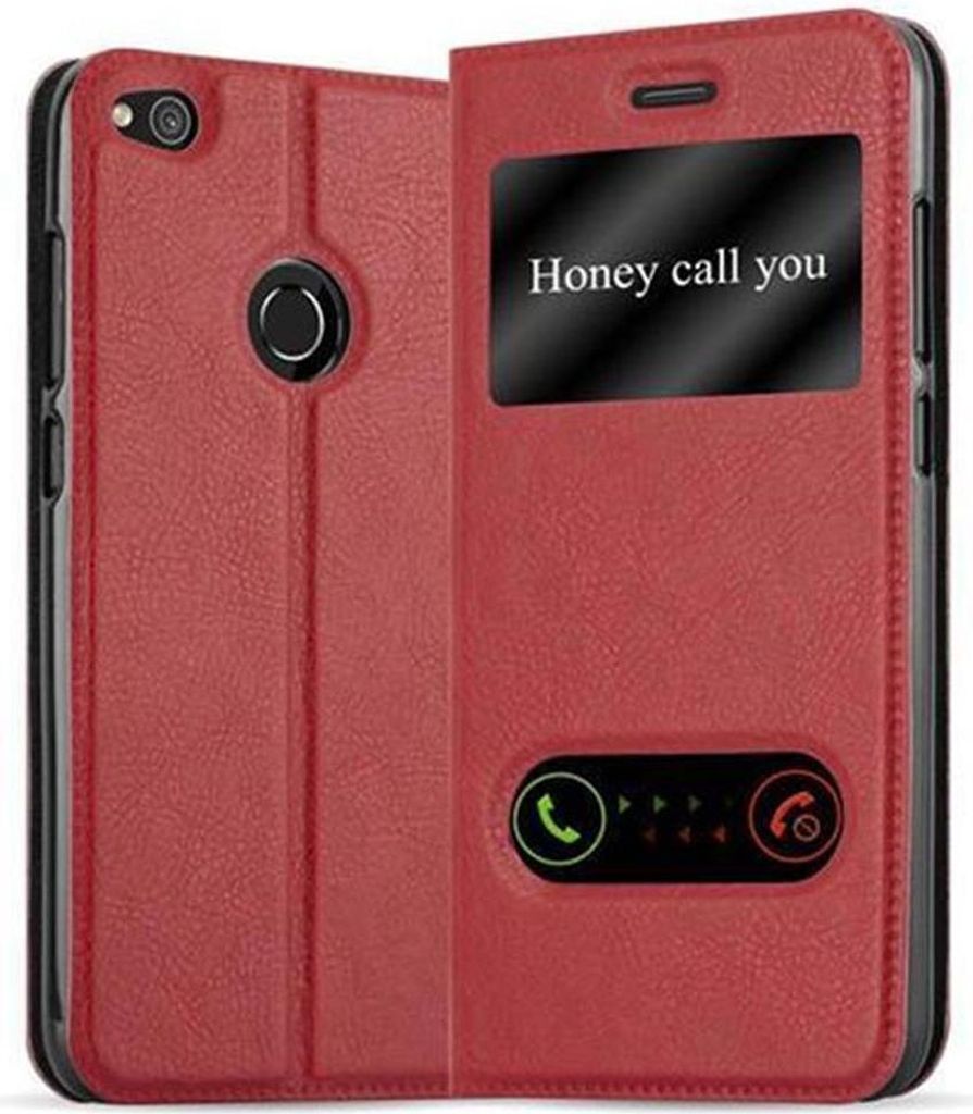 Cadorabo Schutzhülle für Huawei P8 LITE 2017 / P9 LITE 2017 Hülle in Rot Handyhülle Book Case Cover Etui