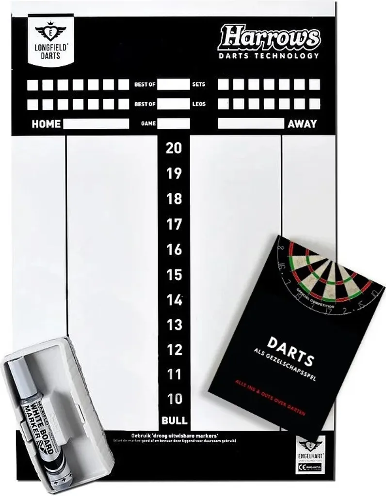 Tableau blanc de score fléchettes Longfield Harrows effaçable - 3