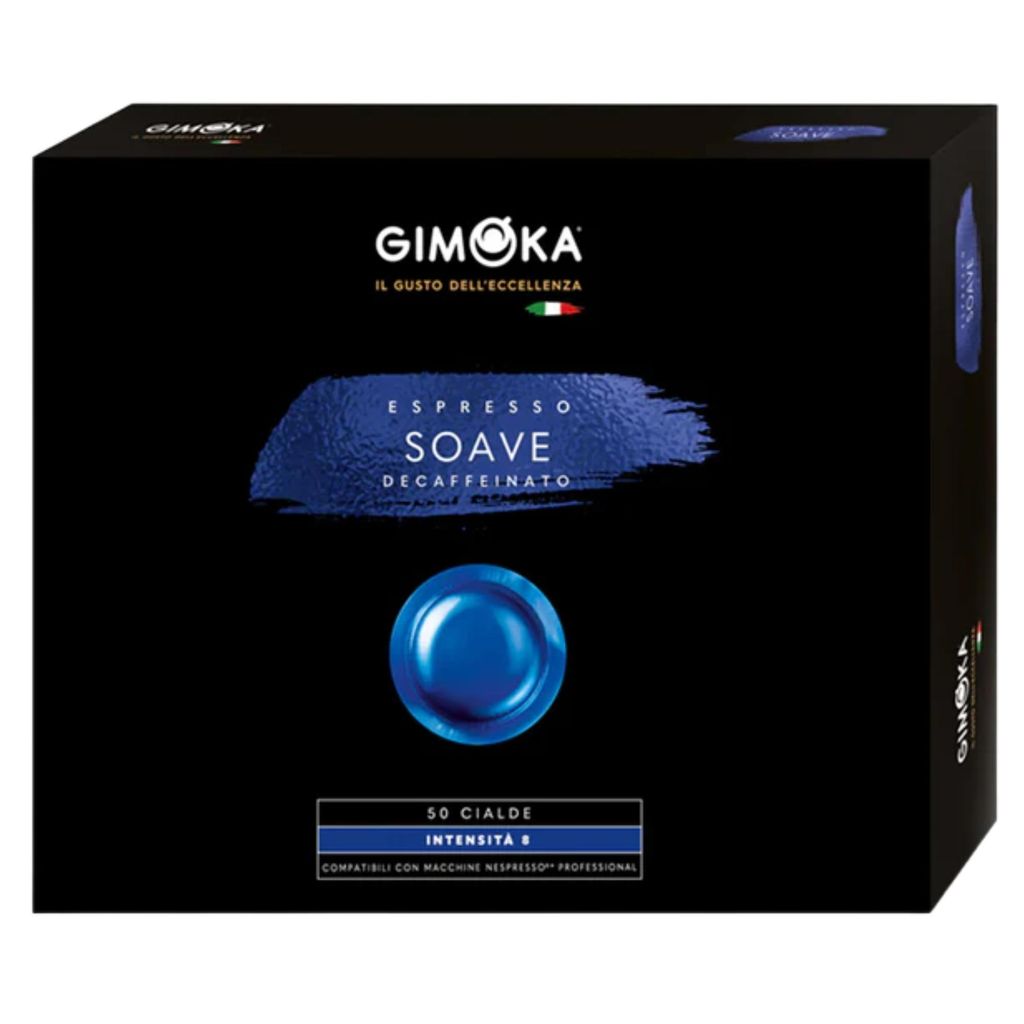 Gimoka Kaffeekapseln Espresso Soave Entkoffeiniert, Intensität 8-50 Kaffeepads - Kompatibel mit Nespresso* Professional Maschine Zenius und Gemini