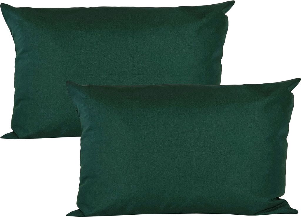 JACK 2er Set 40x60cm Outdoor Kissenhülle Kissenbezug Wasserfest Sitzkissen Lounge Kissen Garten Stuhl Lotus Effekt, Farbe:Dunkelgrün