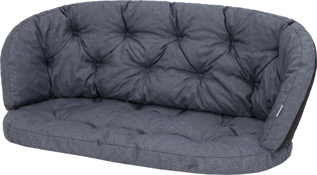 Gartenkissen "Amanda" Groß – 2-teilig (100×50 & 150×38 cm) mit Bändern, wetterfest, Rattan-Kissen-Set | Pillowprim