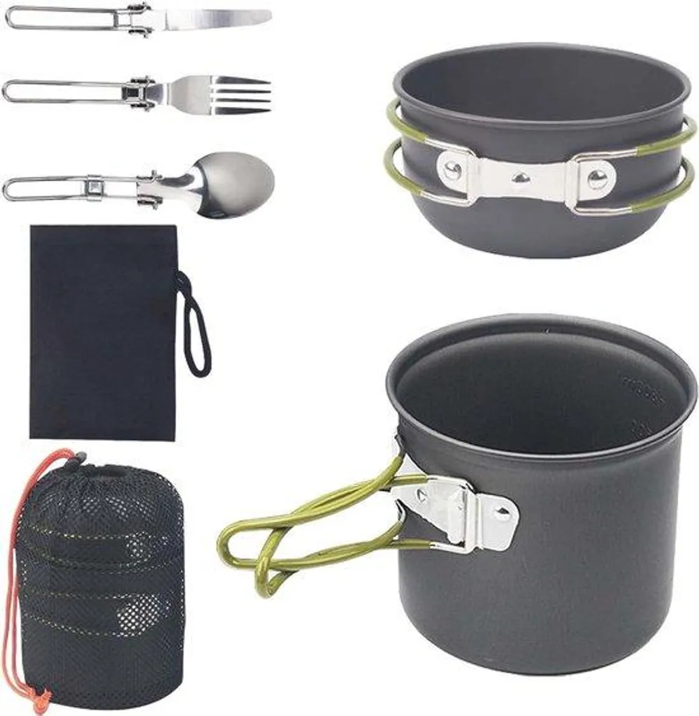 Matériel de cuisine pour bivouac et randonnée - Set aluminium 1-2 places