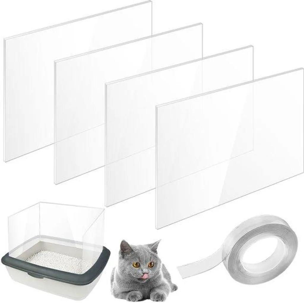 Protection pour bac à litière 30x40 cm - Facilite le nettoyage, 4 pièces