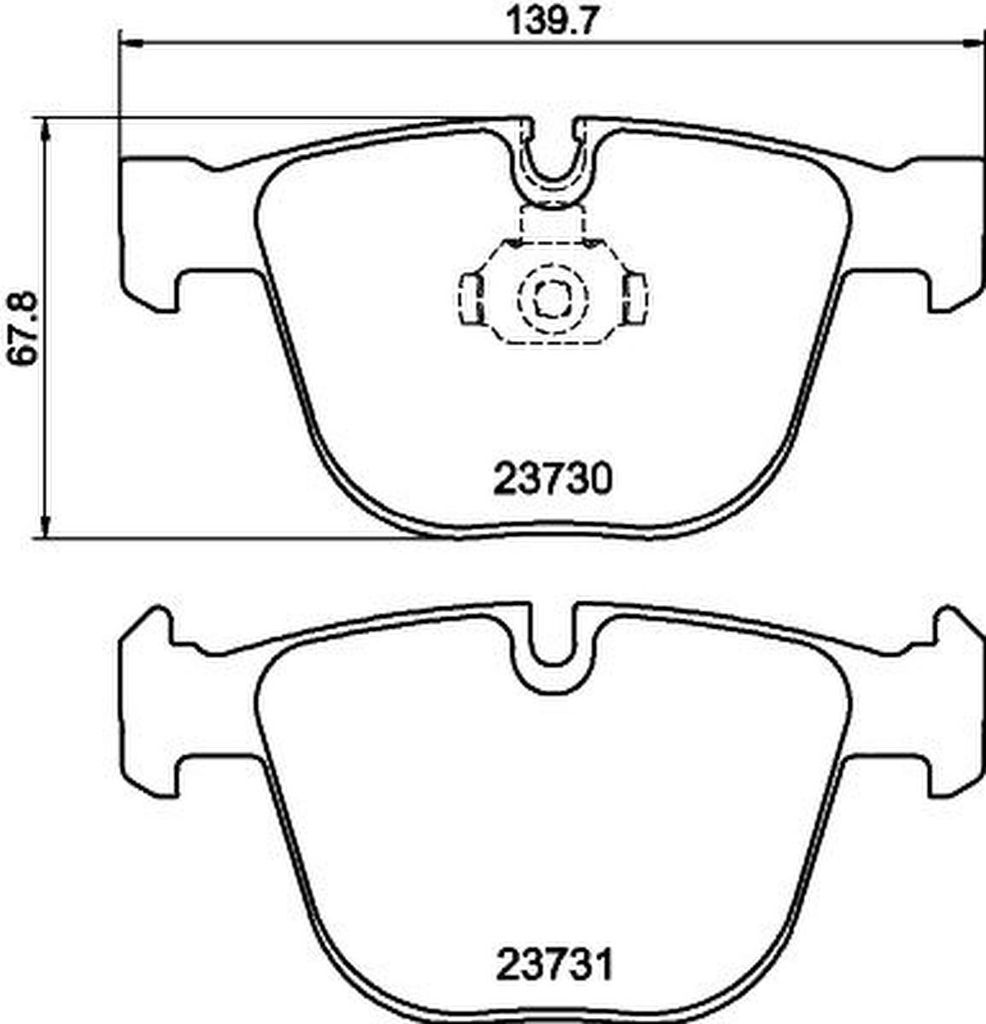 HELLA Bremsbeläge Satz Hinten Bremsklötze für BMW 3 Produktbild 