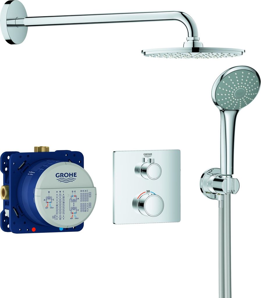 Grohe UP-Duschsystem GROHTHERM mit Rainshower Cosmopolitan 210 chrom