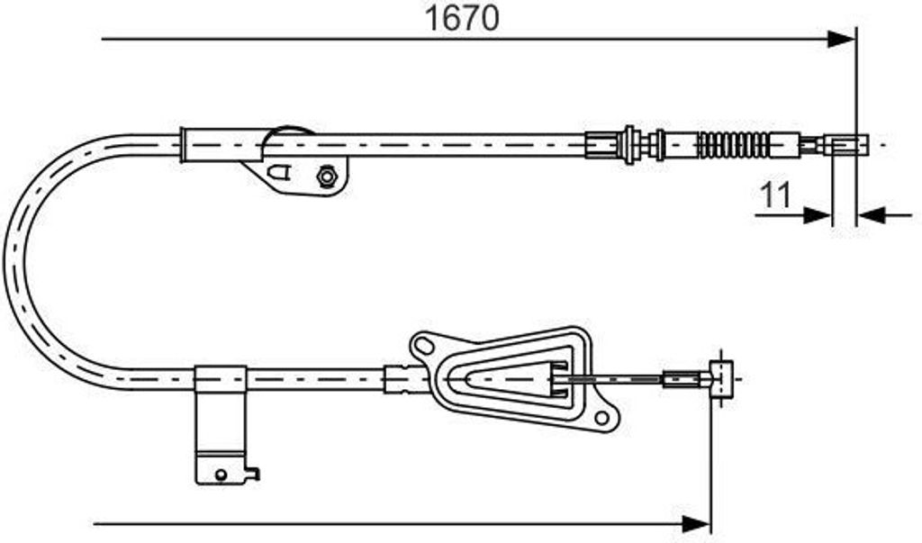 BOSCH 1 987 477 943 - OE 36530 BU000 Handbremsseil für Almera Tino (V10)