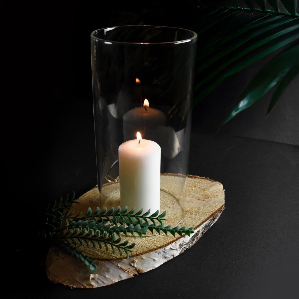 2 x Glaszylinder ohne Boden H:20cm Ø10cm Windlicht