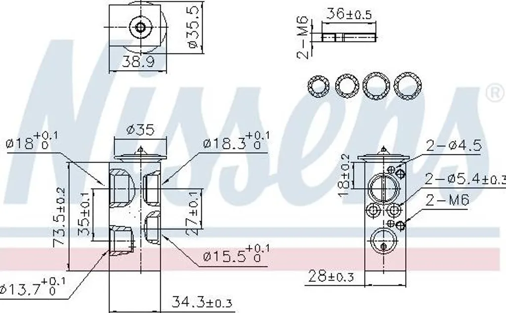 Soupape de détente NISSENS 999443 pour Climatisation OE 64116845415