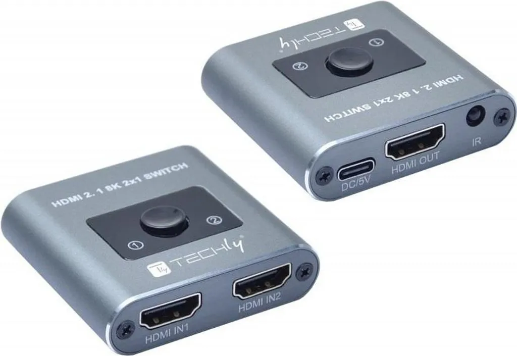 Sélecteur Vidéo HDMI Techly IDATA HDMI-2128KT avec Télécommande IR