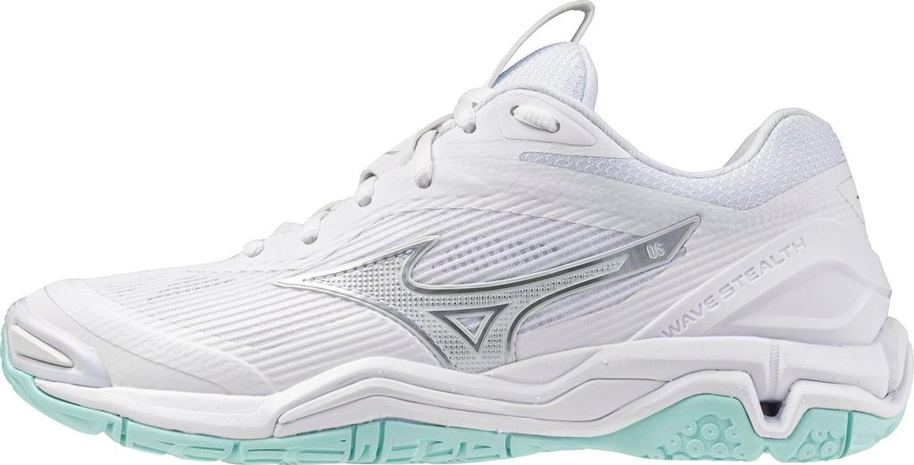 Mizuno Wave Stealth 6 - white/blue tint, Größe:9.5