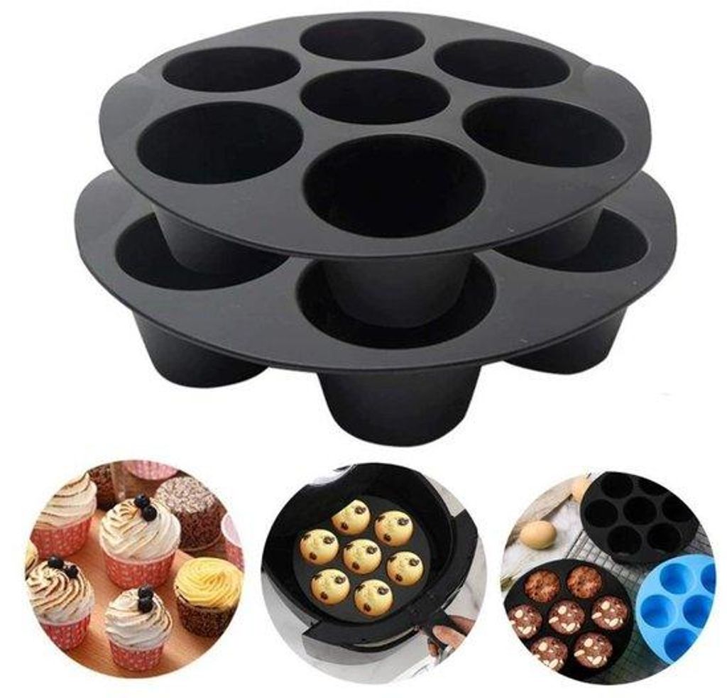 Silikonische Backformen - 20cm+17,5cm - Herstellbare, BPA-freie - Backzubehör - Luftfritteuse Silikonische Kuchenformen - Silikonische Muffin Back...