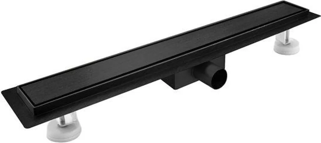 Siphon de douche linéaire 120 cm en acier inoxydable noir brossé