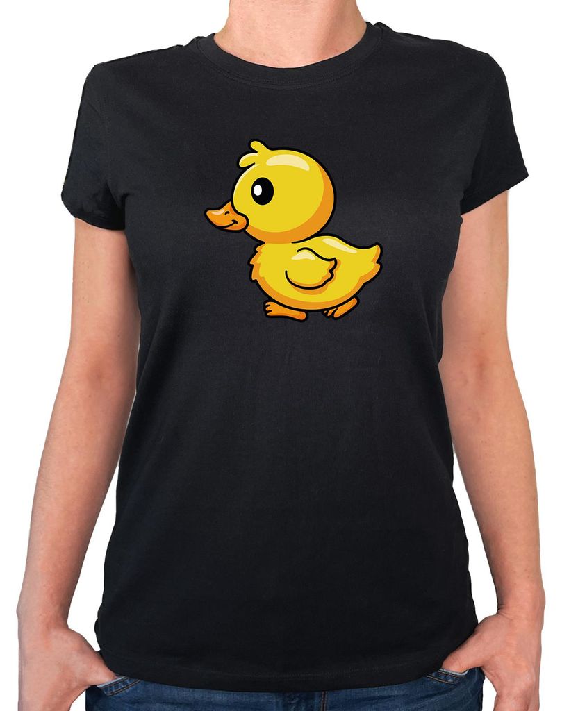 Huuraa Damen T-Shirt Küken Comic S Black Bio Baumwolle Fairtrade Damenshirt Geschenkidee