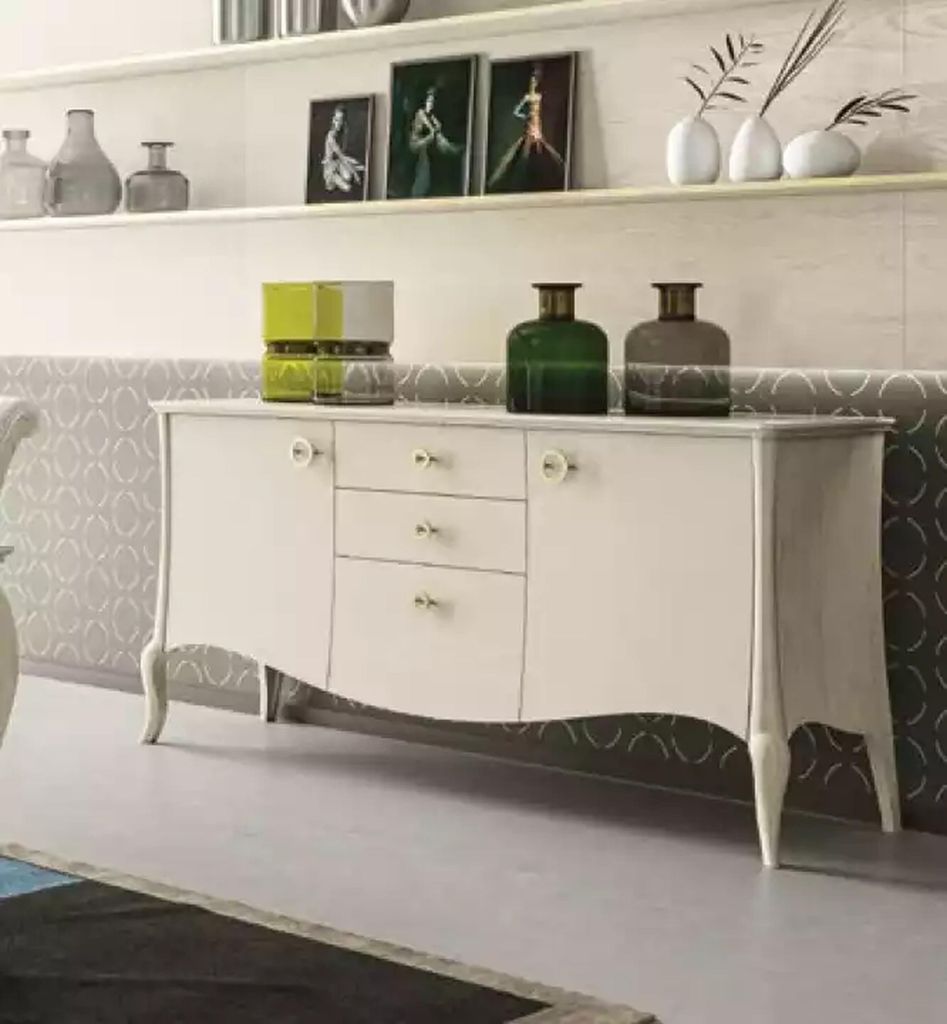 Esszimmer Set Weiß Esstisch Luxus 4x Stühle Elegantes Design Neu 6tlg.