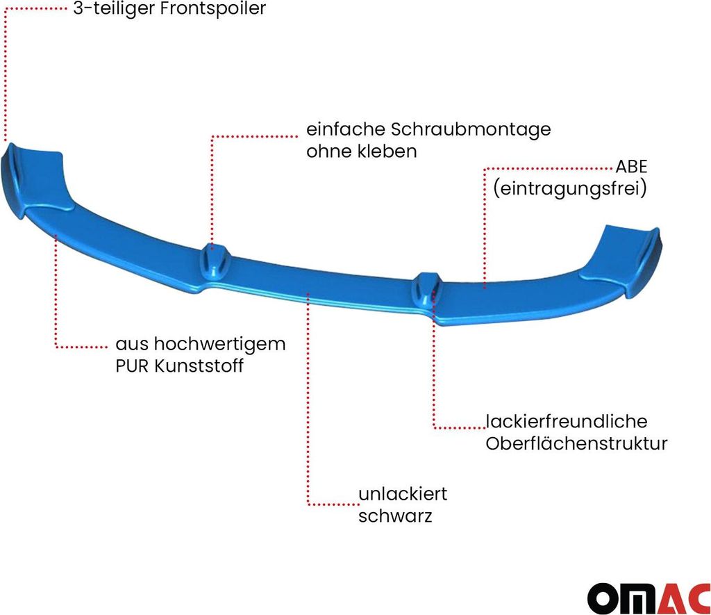 RDX Spoiler Anteriore Per Volkswagen Passat 3B – Non Verniciato, In Plastica GFK, Omologato TÜV, Prodotto In Germania - 3