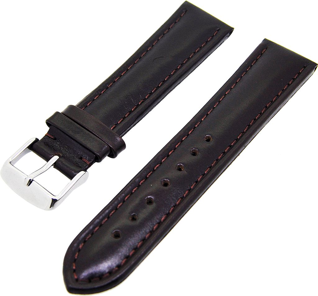 Uhrenarmband Kalbsleder dick gepolstert Dunkelbraun 18mm