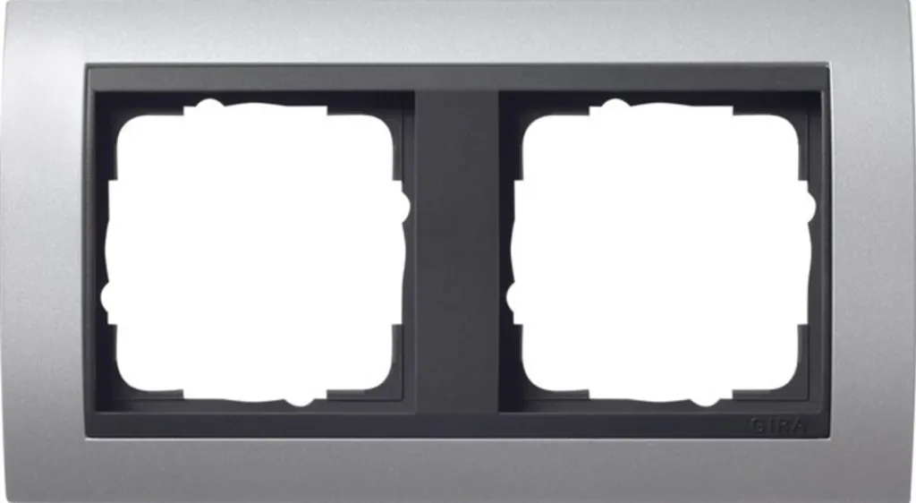 Cadre pour interrupteur double Gira 2 postes alu anthracite 021206