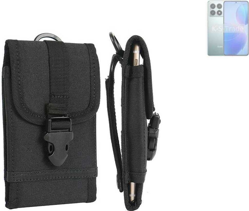 K-S-Trade Holster Handy Hülle kompatibel mit Xiaomi Redmi K70 Pro Holster Handytasche Gürtel Tasche Schutz Hülle Robust Outdoor schwarz