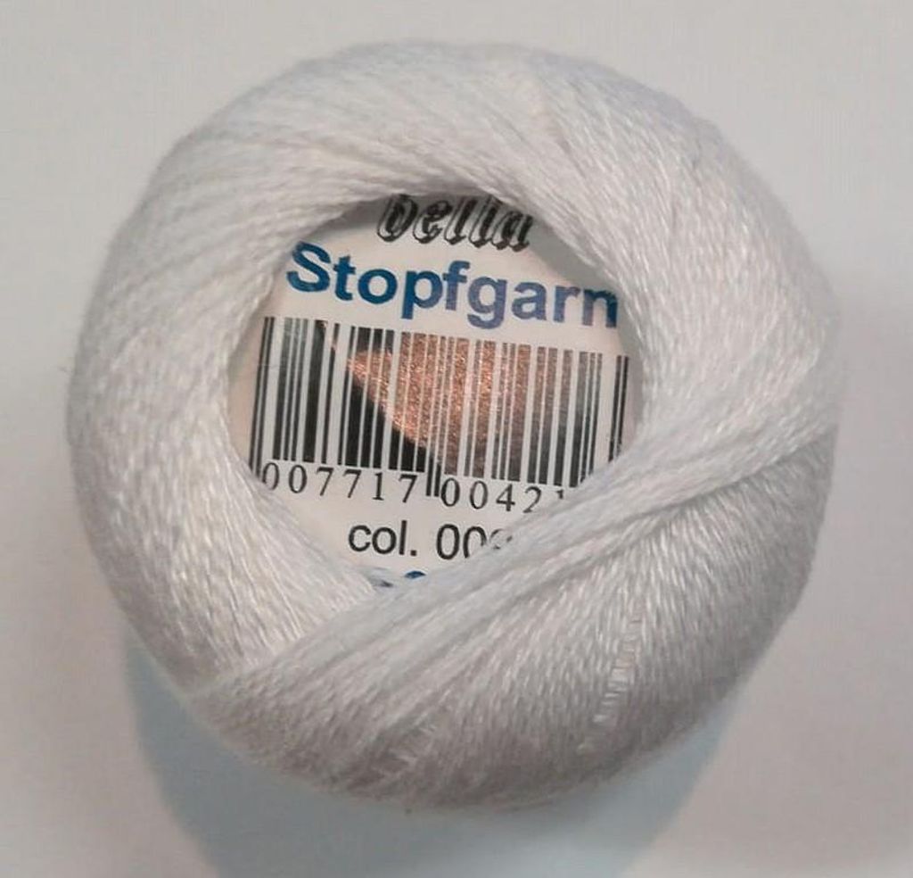 BELLA Stopfgarn, 100%Bw., 20m Farbe 009 weiß Produktbild 