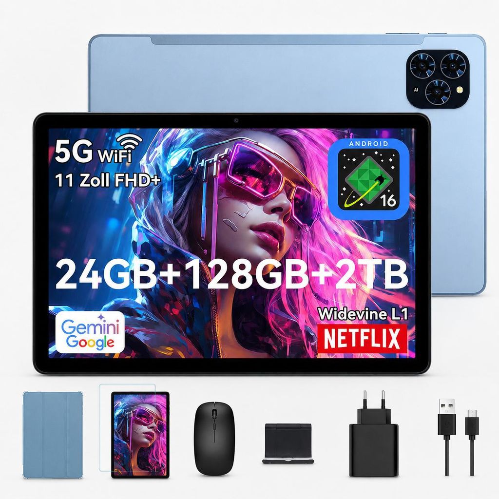 TABWEE T90 Tablet Android 16, 11 Zoll, 24GB (8+16) Produktbild 